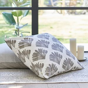 ANDAMAN small palms cushion cover French grey