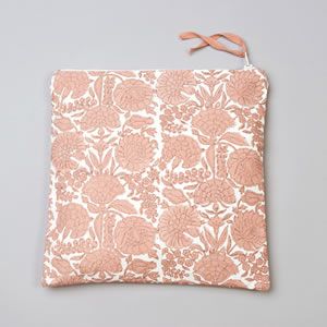 Peachy pink floral Amritsar block print canvas washbag